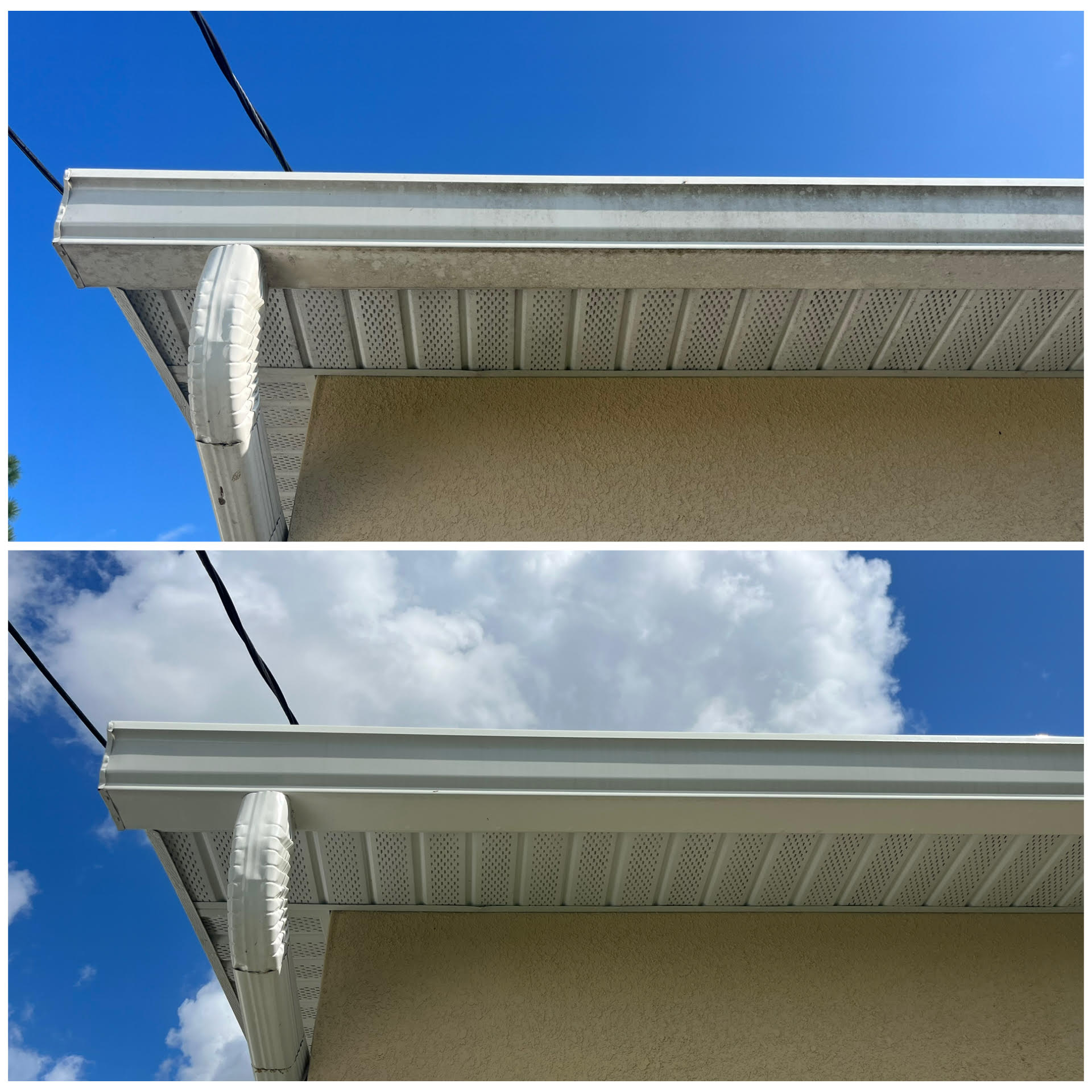 Roofline before cleaning