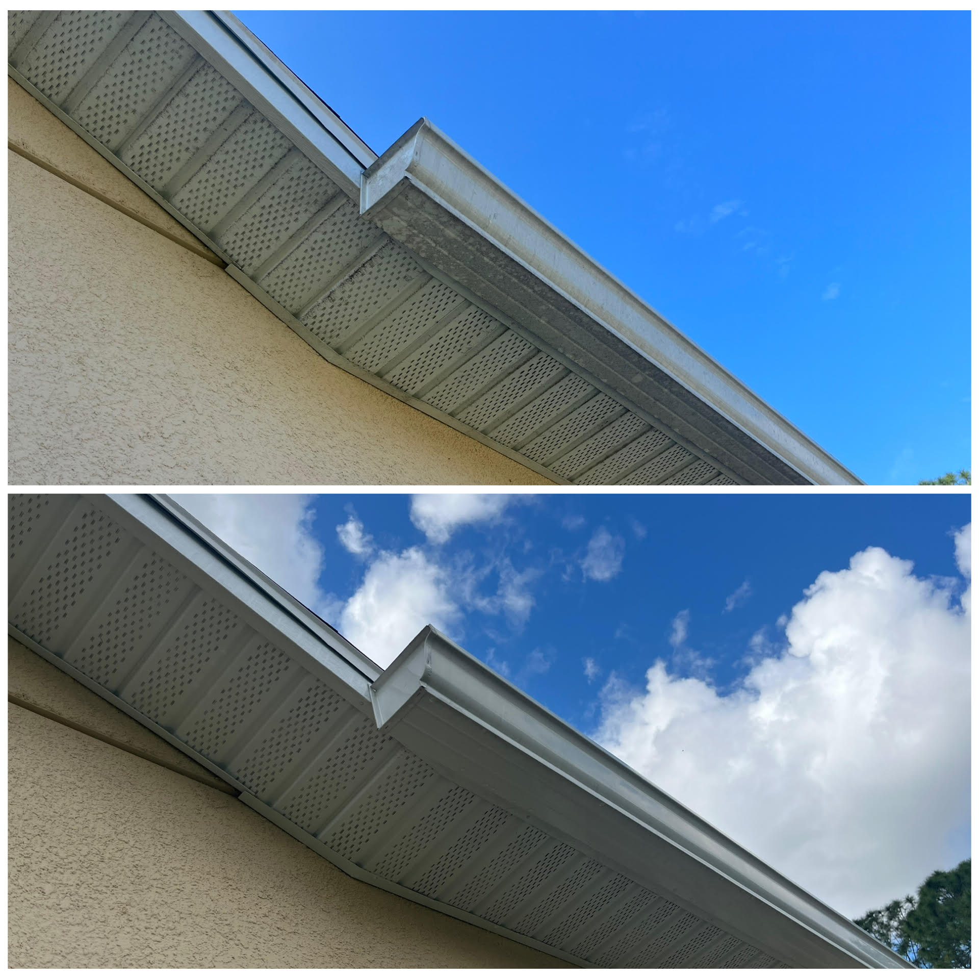 Clean exterior gutter detail